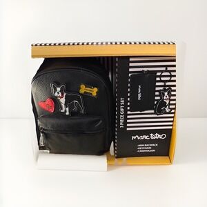 NIB Marc Tetro Black Mini Backpack Gift Set New in Box Stylish‎ Travel Handbag